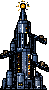 Pip as a steel spire with the lens at its peak