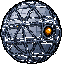 Pip as a planet-sized machine sphere with one amber light